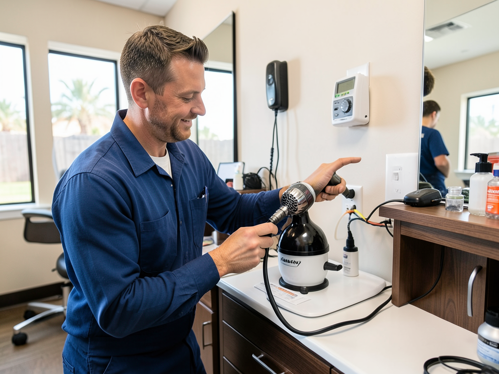 Electrical requirements for a home dog grooming station in Tarzana