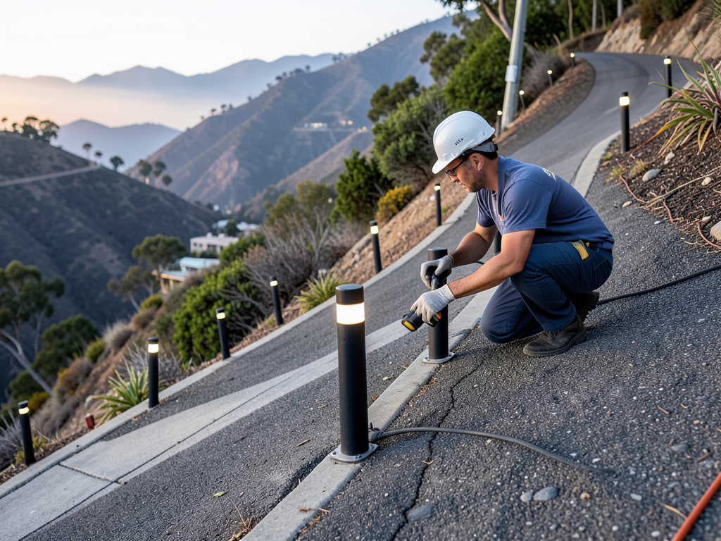 How to light a steep hillside driveway safely in the Hollywood Hills