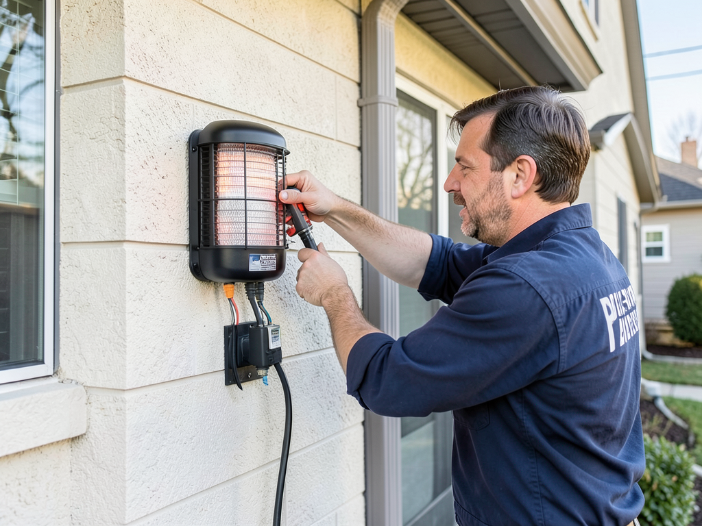 Installing high powered infrared patio heaters for
