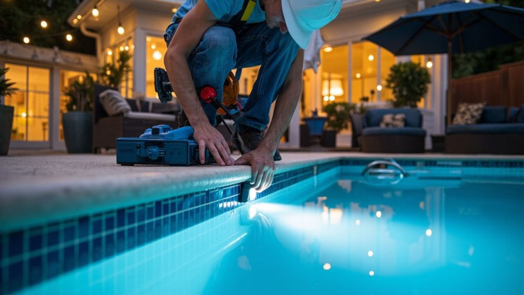Professional led pool lighting installation for ba
